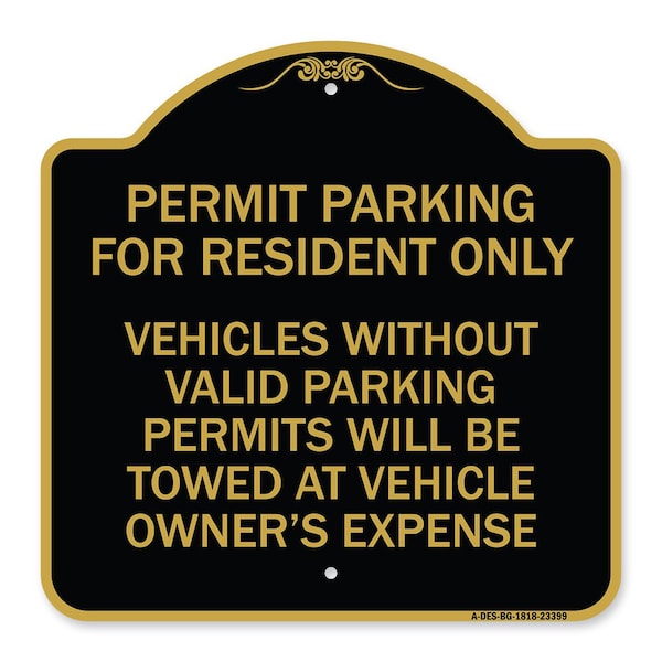 Parking Permit Permit Parking for Residents Only Vehicles Without Valid Parking Permi, BG-1818-23399